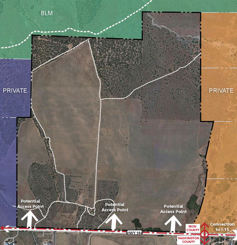 Conceptual map of New Harmony Ranch development